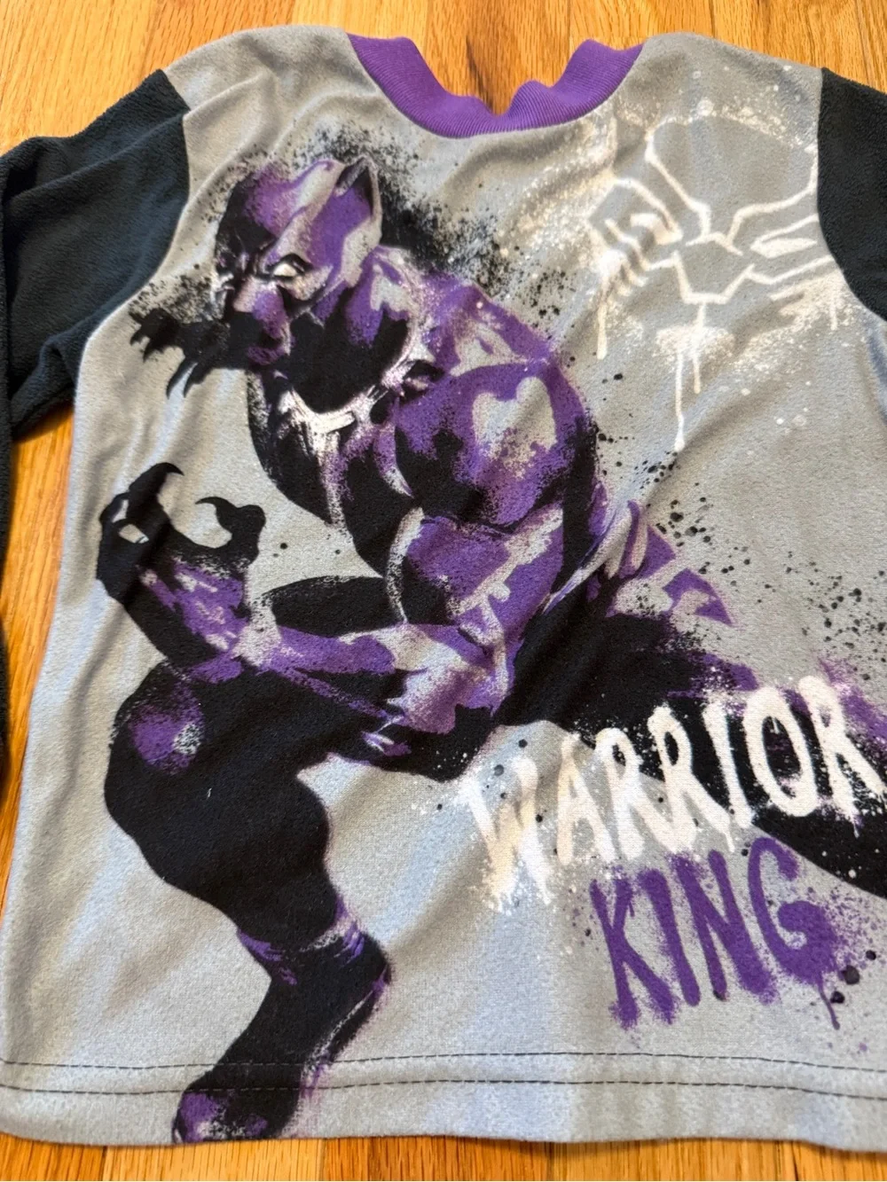 Marvel Black Panther Purple & Black Kids Pajama Set